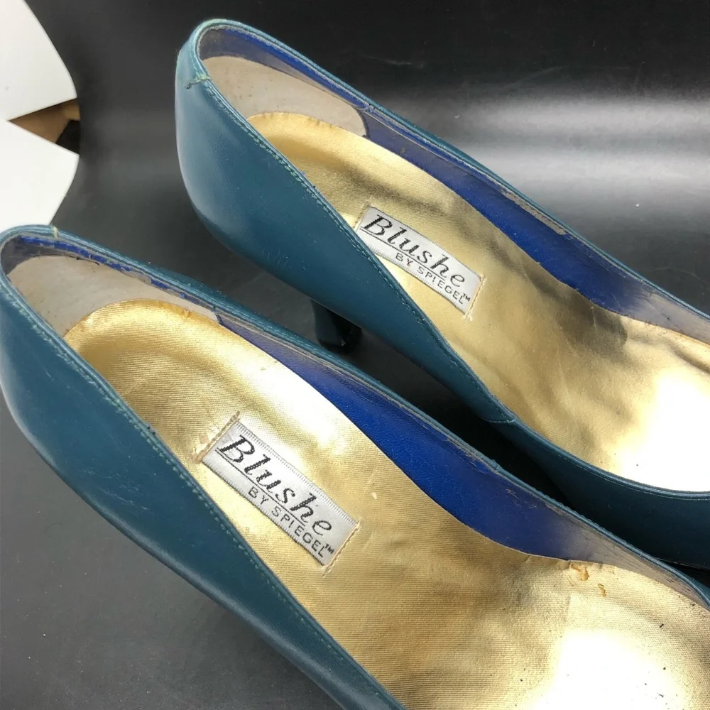 Vintage Blushe by Spiegel turquoise heels 8